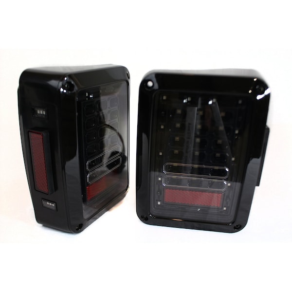 Race Sport 2 Jeep Jk 8W/250Lm Led Smoked Lens Black Taillight Replacements, PR RSJ10SLT - main